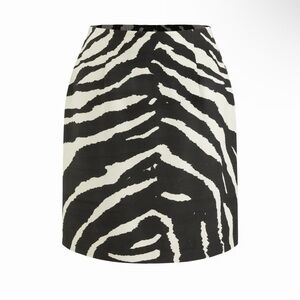 NWT Cider COTTON ZEBRA STRIPED MID RISE A-LINE MIDI SKIRT Size 0XL